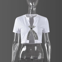 Load image into Gallery viewer, BLING BOW CROP TOP