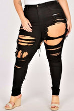 Load image into Gallery viewer, HEAVY DISTRESSED HIGH WAIST JEANS