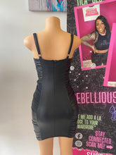 Load image into Gallery viewer, RUCHED LEATHER DRESS