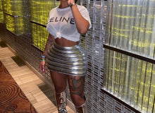 Load image into Gallery viewer, METALLIC TUBE SKIRT (2COLORS)