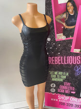Load image into Gallery viewer, RUCHED LEATHER DRESS